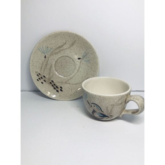 Red‎ Wing Pottery Bob White Quail  COFFEE CUP AND SAUCER - Picture 7 of 8